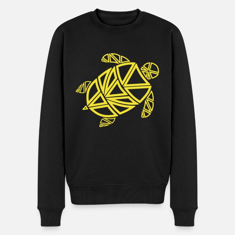 Schildkröte - Männer Premium Bio Pullover - Schwarz