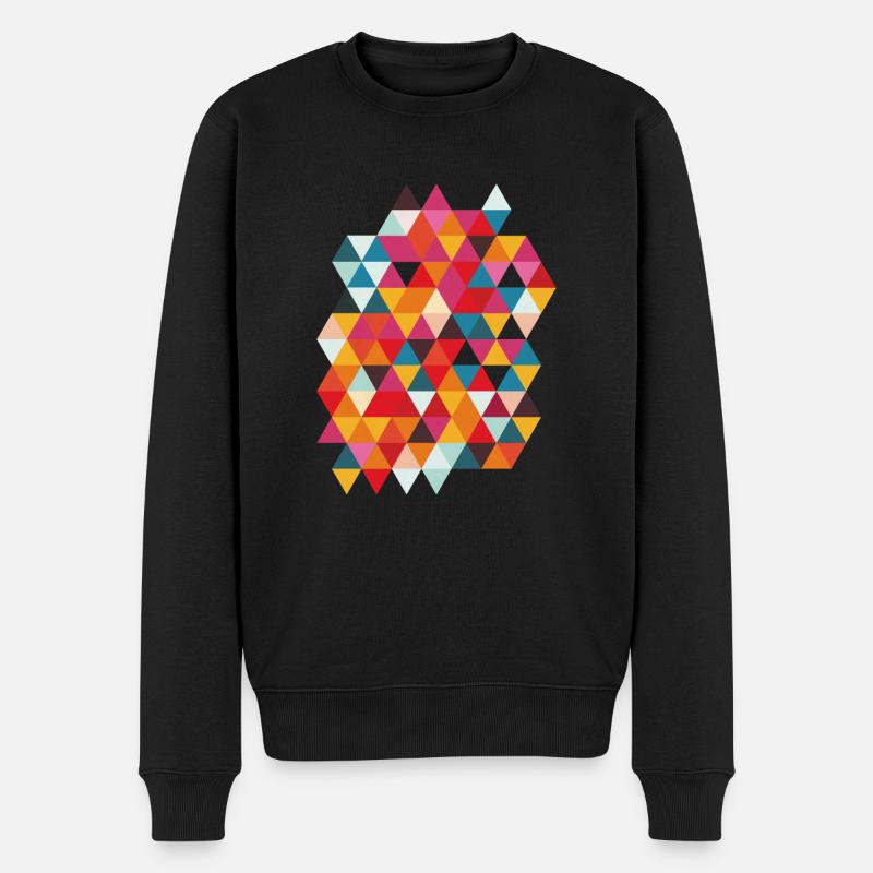 Motif graphique de Triangles, Hipster, Geometry - Pull Premium bio Homme - noir