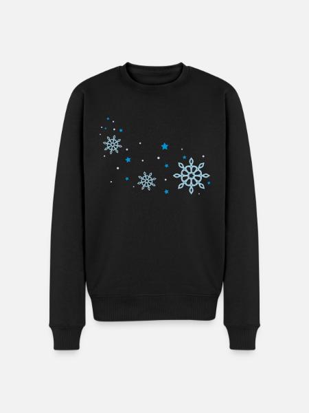 snow flakes - Men's Premium Organic Jumper - black
