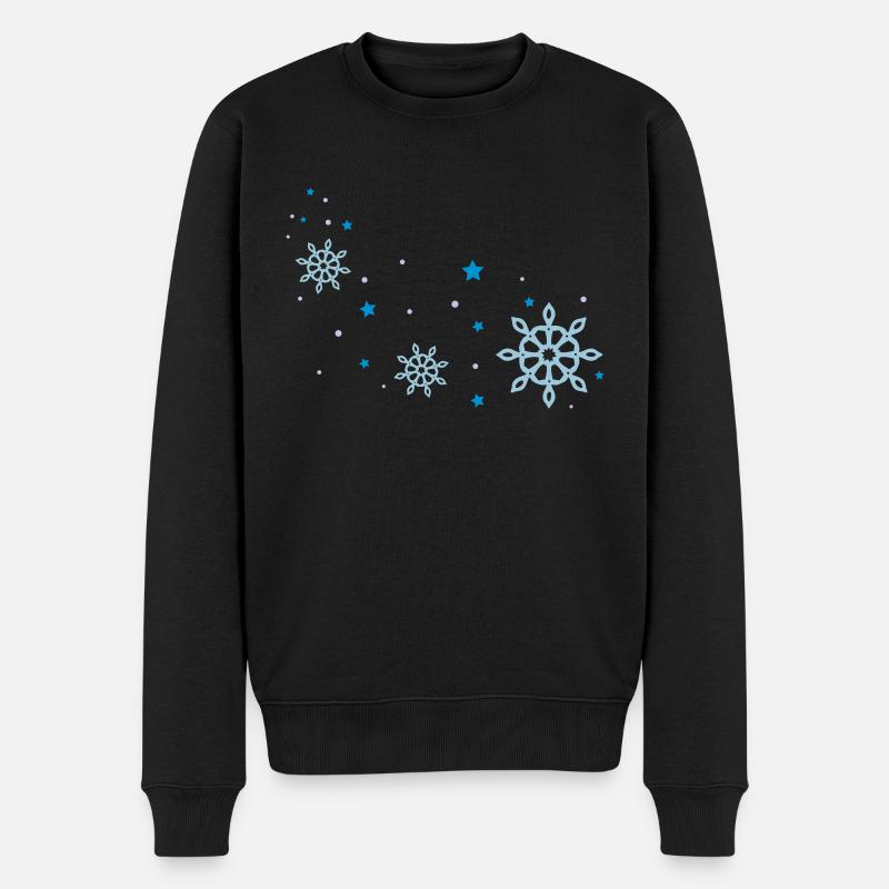 flocons de neige - Pull Premium bio Homme - noir