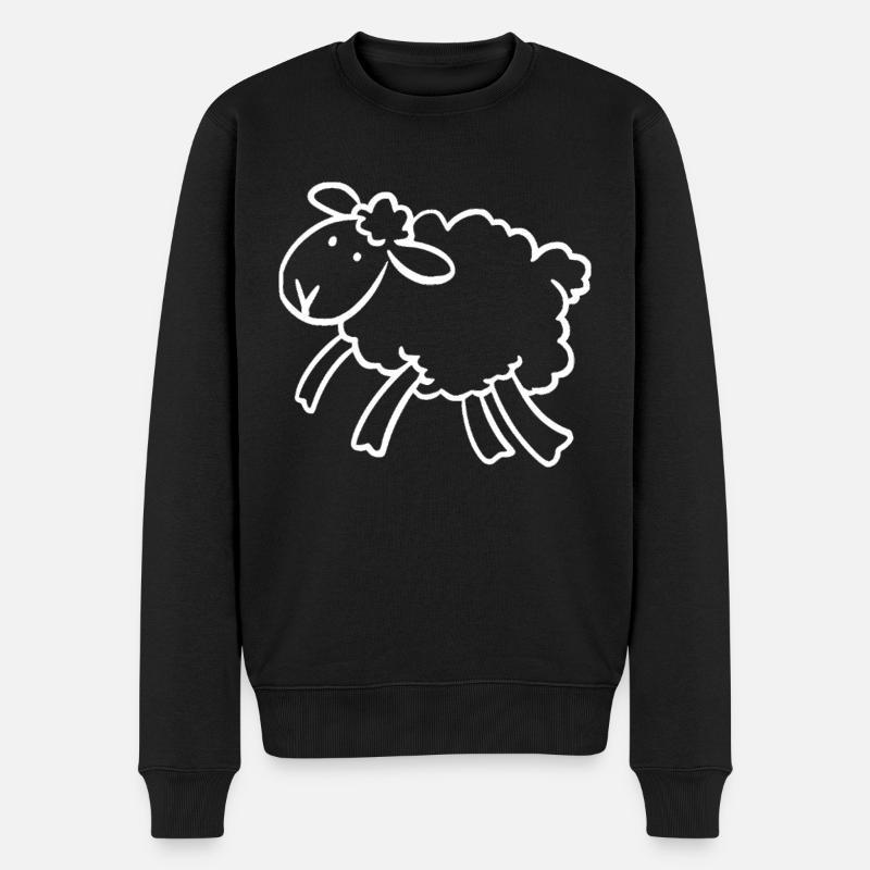 Schaf weiss - Männer Premium Bio Pullover - Schwarz