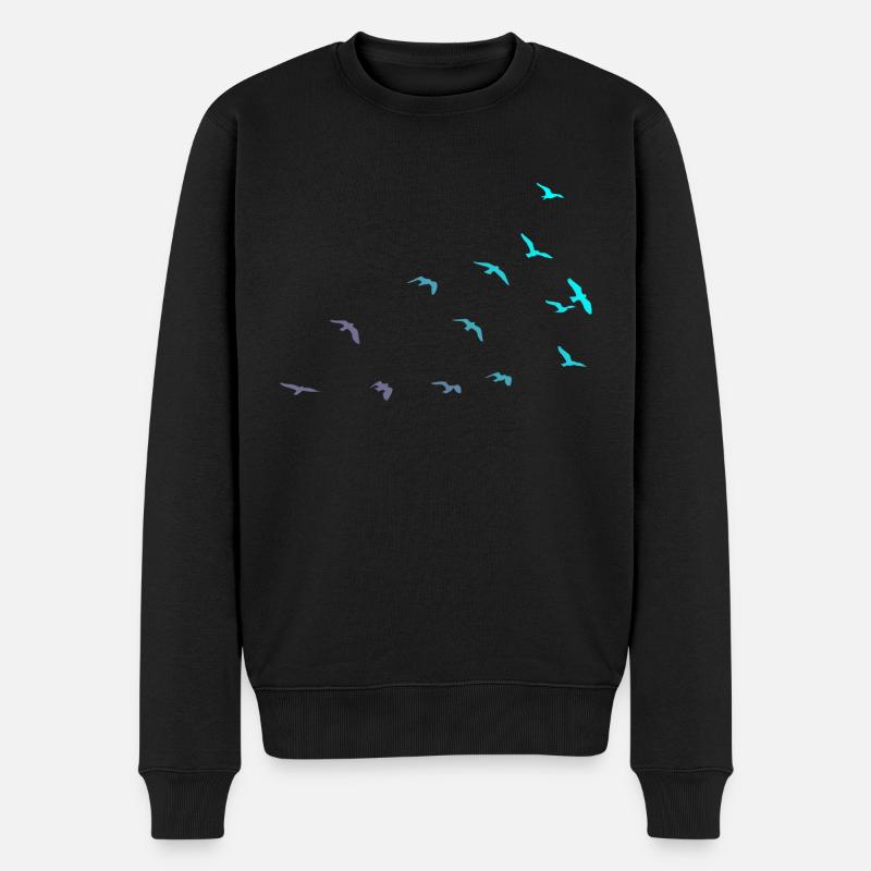 Vögelwanderung - Männer Premium Bio Pullover - Schwarz