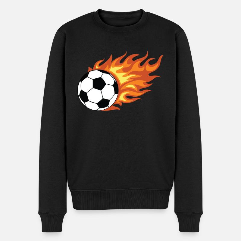 Soccer Flame - Männer Premium Bio Pullover - Schwarz