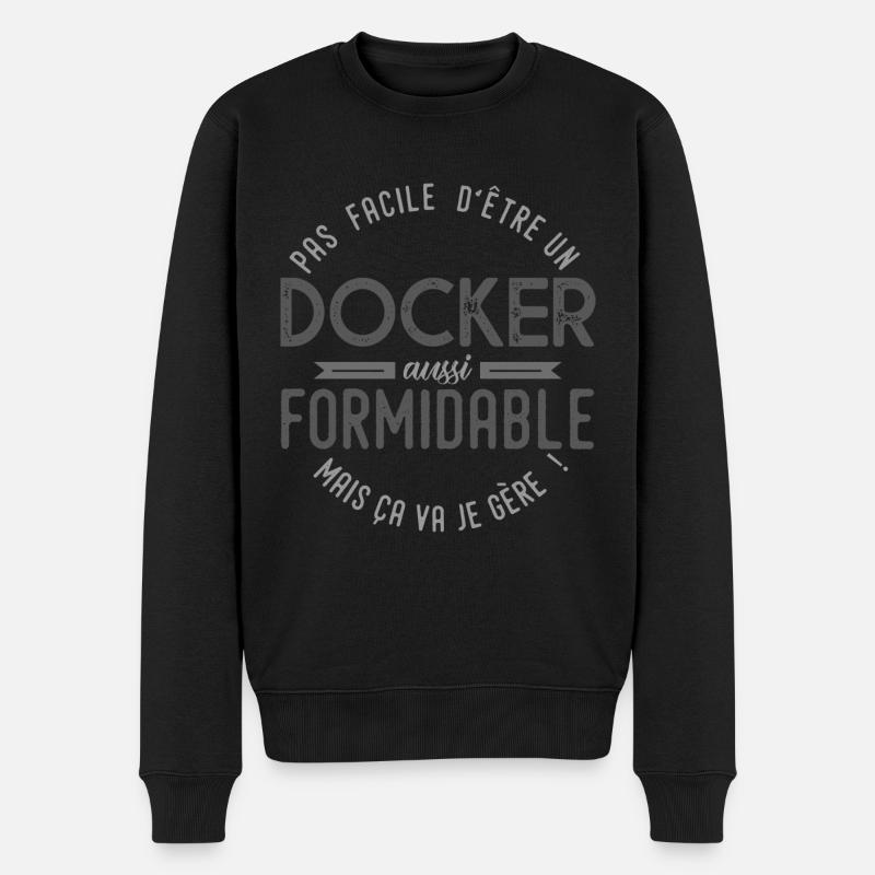 cadeau homme DOCKER formidable métier - Pull Premium bio Homme - noir