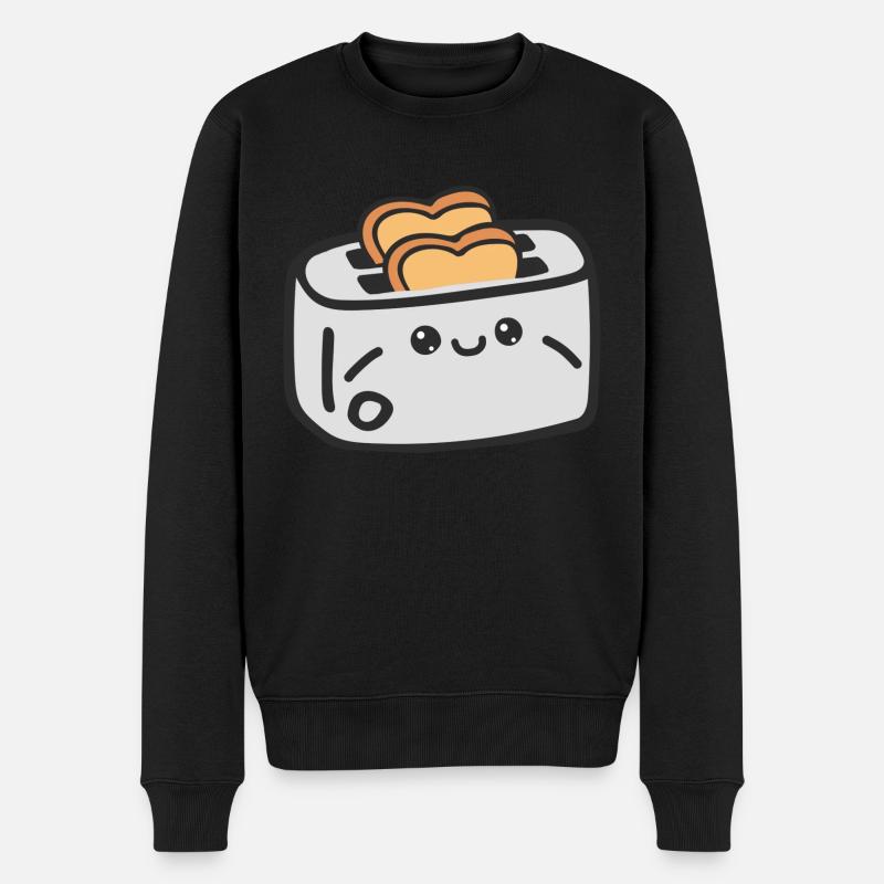 Toaster und Brot - Männer Premium Bio Pullover - Schwarz