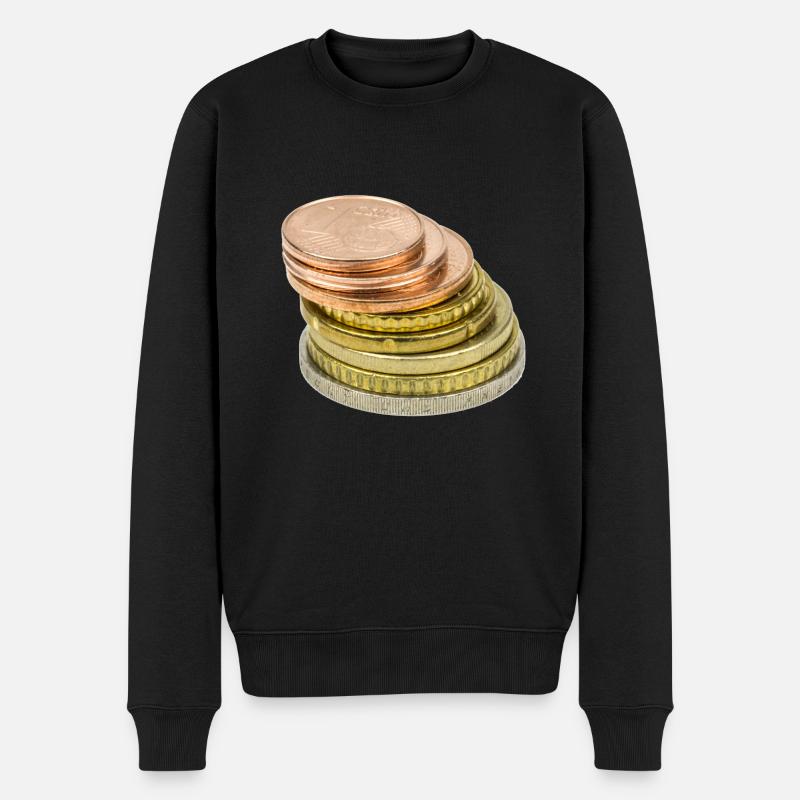 euro cent - Männer Premium Bio Pullover - Schwarz
