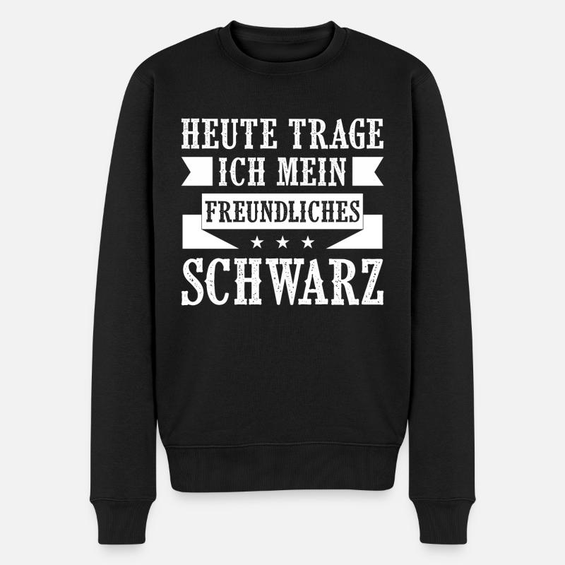 Schwarz Frau Weihnachten Geburtstag Geschenk Idee - Männer Premium Bio Pullover - Schwarz