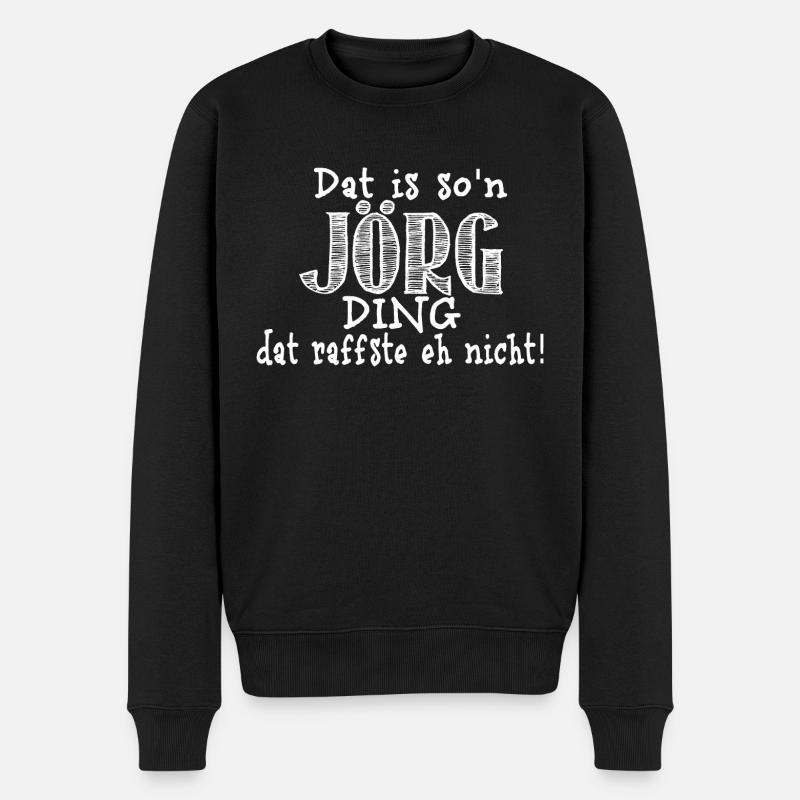 Jörg - Männer Premium Bio Pullover - Schwarz