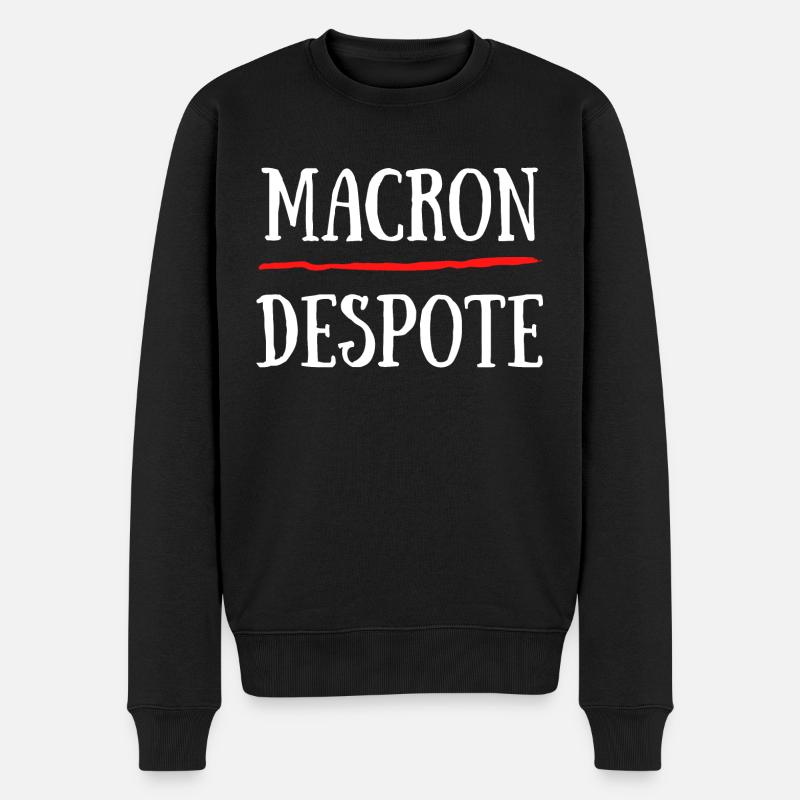 Macron Despote Pass Sanitaire Covid - Pull Premium bio Homme - noir