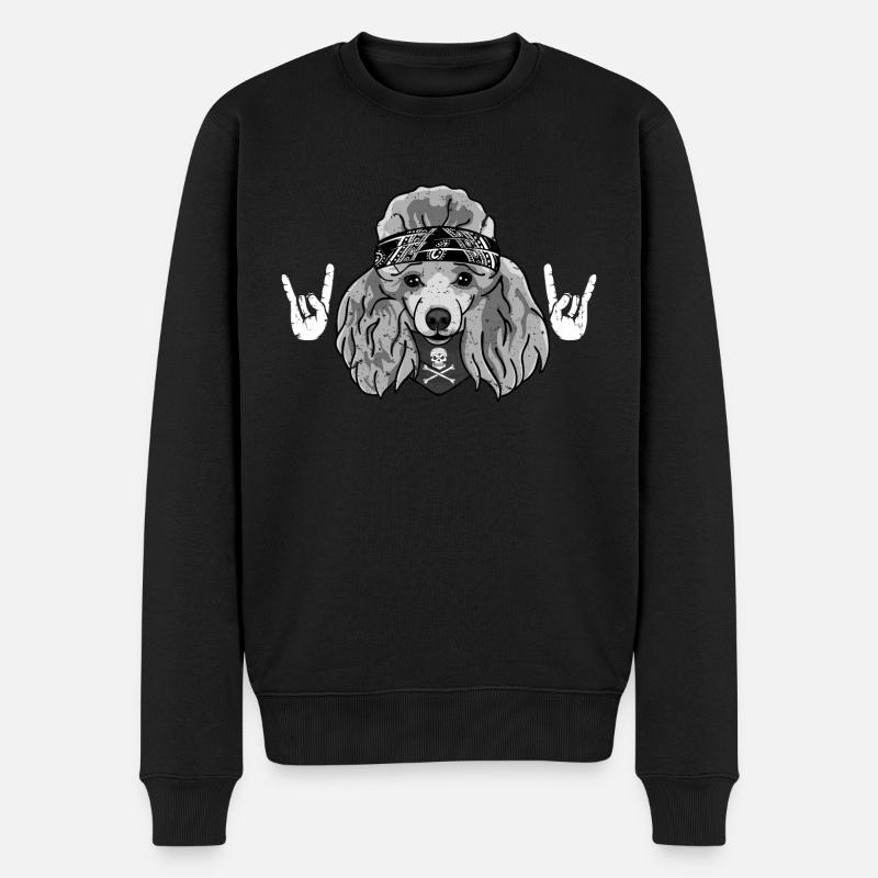 pudel - Männer Premium Bio Pullover - Schwarz