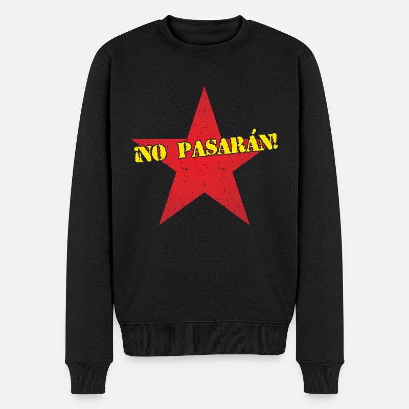 No Pasaran Kommunismus Kommunist Geschenk - Männer Premium Bio Pullover - Schwarz