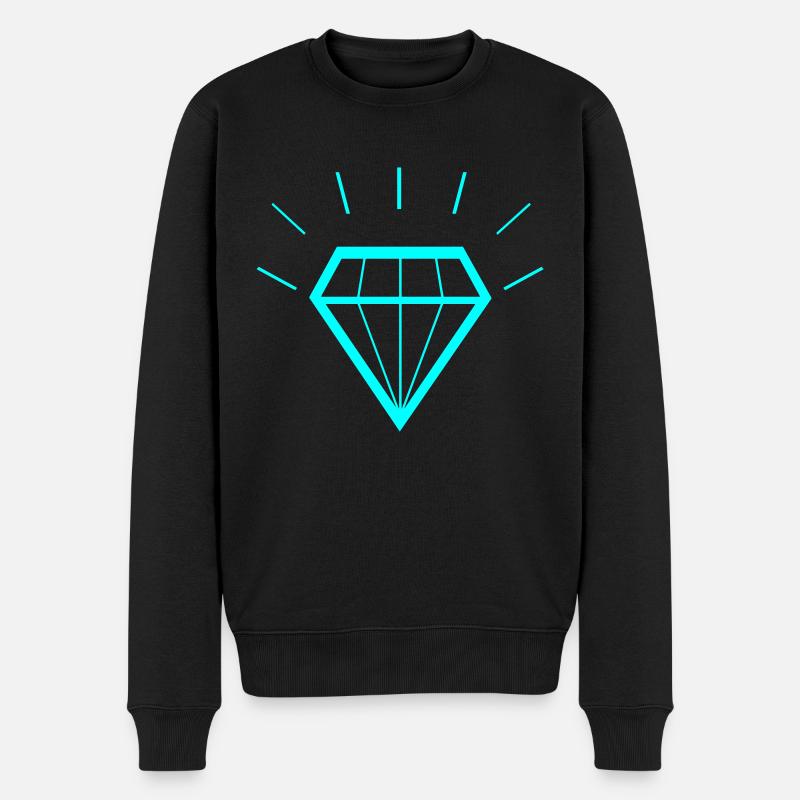 diamant brillant - Pull Premium bio Homme - noir
