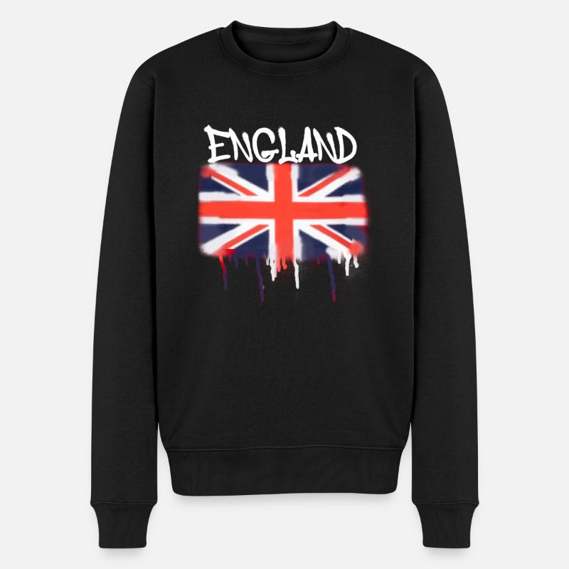 angleterre,londres,drapeau,angleterre,graffiti,royaume-uni - Pull Premium bio Homme - noir