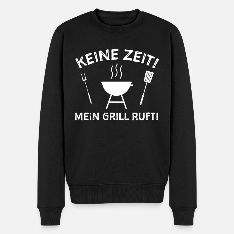 Grillen Sprüche Grillbesteck - Männer Premium Bio Pullover - Schwarz