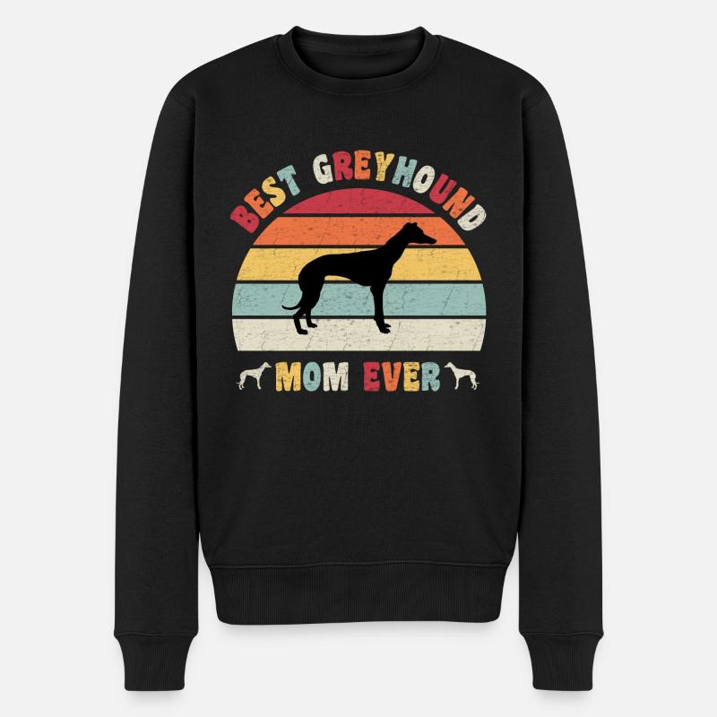 Best Greyhound Mom ever dog lovers vintage retro - Männer Premium Bio Pullover - Schwarz