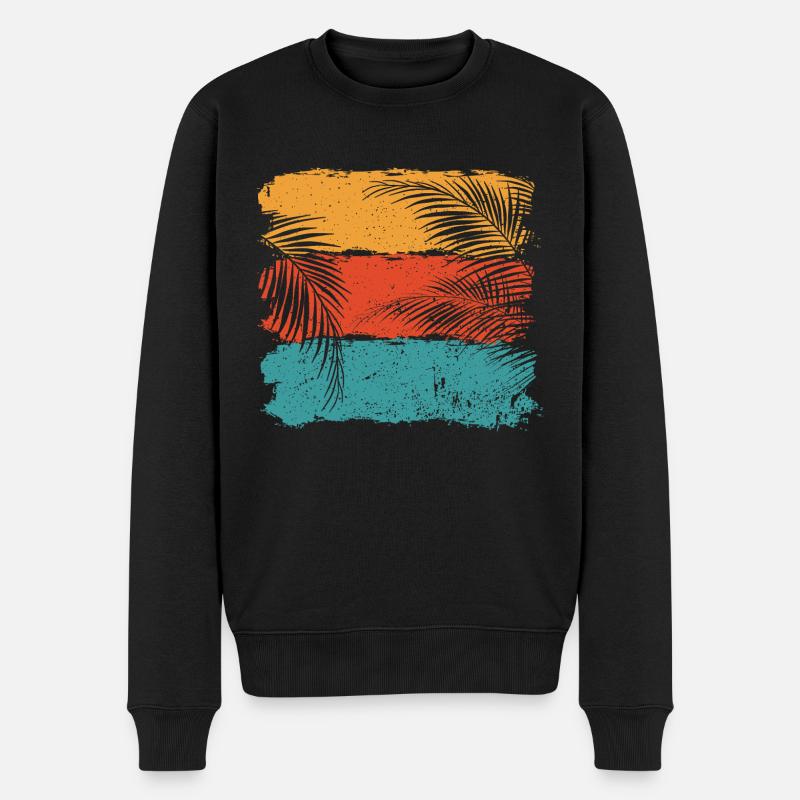 Palmblätter - Männer Premium Bio Pullover - Schwarz