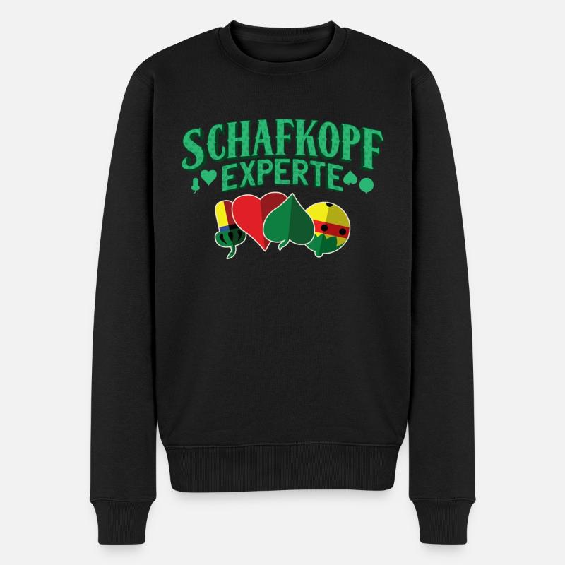 Schafkopf Experte Schafkopf Symbole - Männer Premium Bio Pullover - Schwarz