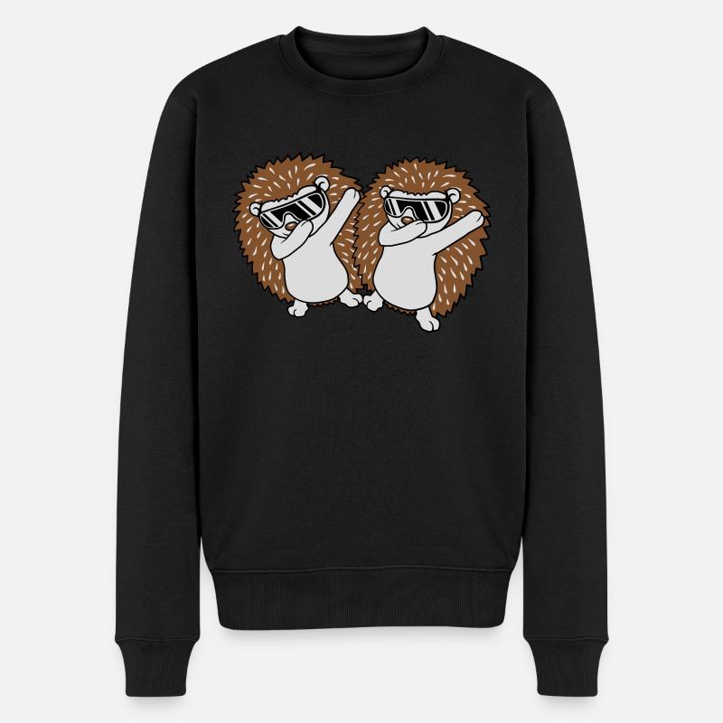 2 dabbing Igel Freunde - Männer Premium Bio Pullover - Schwarz