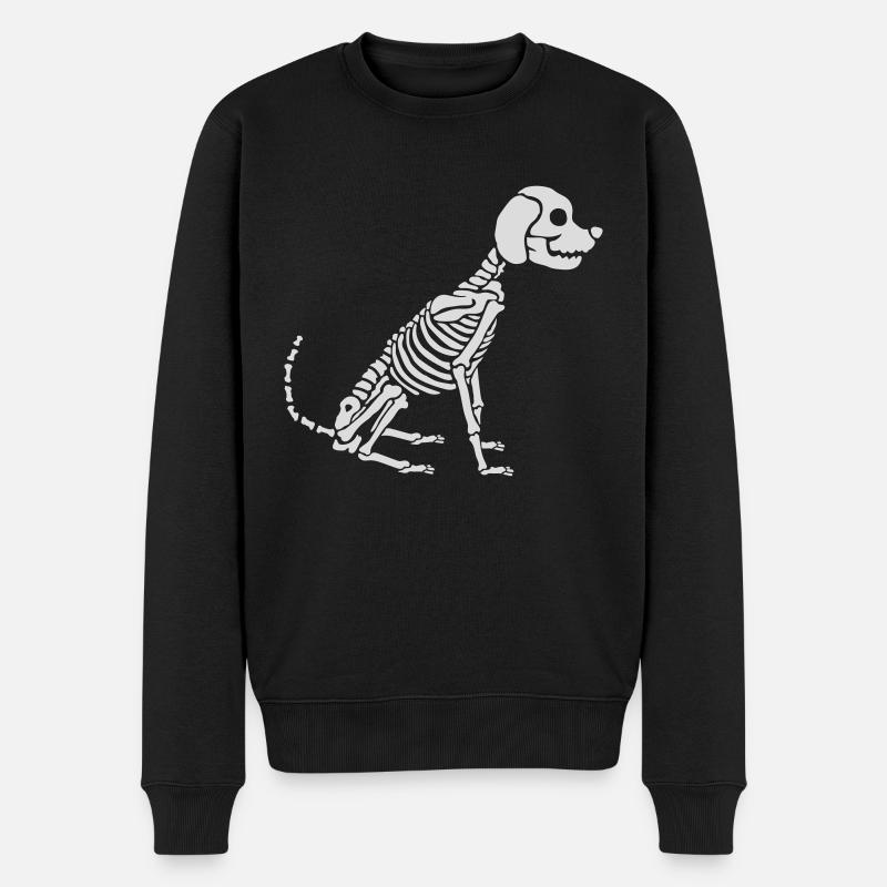 Skeleton Dog Halloween Design - Pull Premium bio Homme - noir