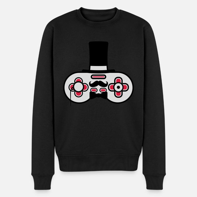 Gentlemen alter Controller Retro - Männer Premium Bio Pullover - Schwarz