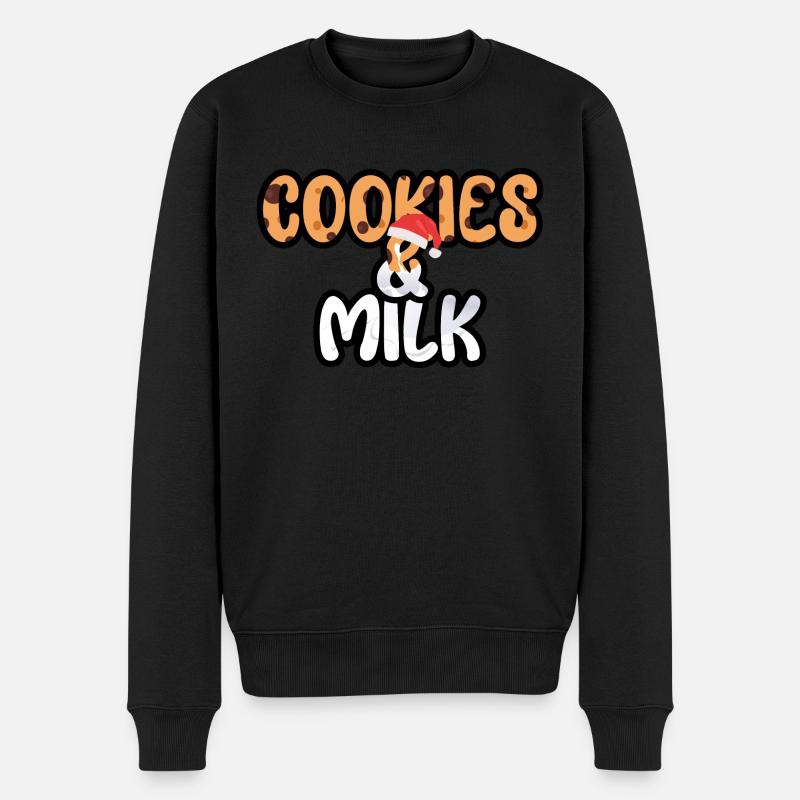 Christmas Chocolate Cookies Milk - Männer Premium Bio Pullover - Schwarz