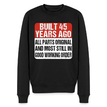 Construit il y a 45 ans - 45 anniversaire - Pull Premium bio Homme - noir - Devant - Nico (187cm)