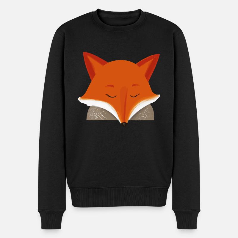 Schlafender Fuchs Schlafshirt Fuchs Liebhaber - Männer Premium Bio Pullover - Schwarz