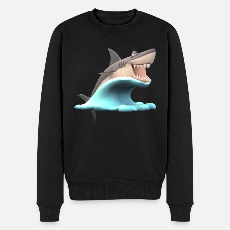Shark Wave Water Ocean Sea - Pull Premium bio Homme - noir
