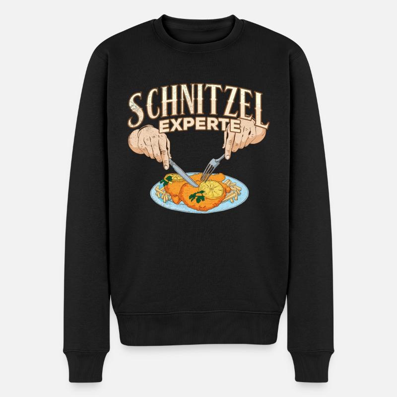 Schnitzel Experte - Männer Premium Bio Pullover - Schwarz