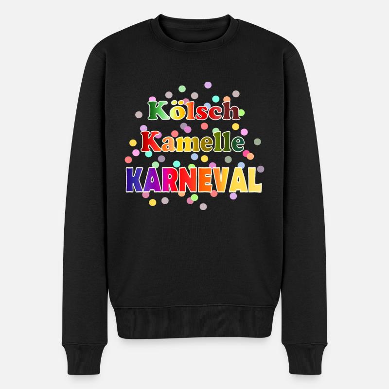 Kölsch Kamelle Karneval - Männer Premium Bio Pullover - Schwarz