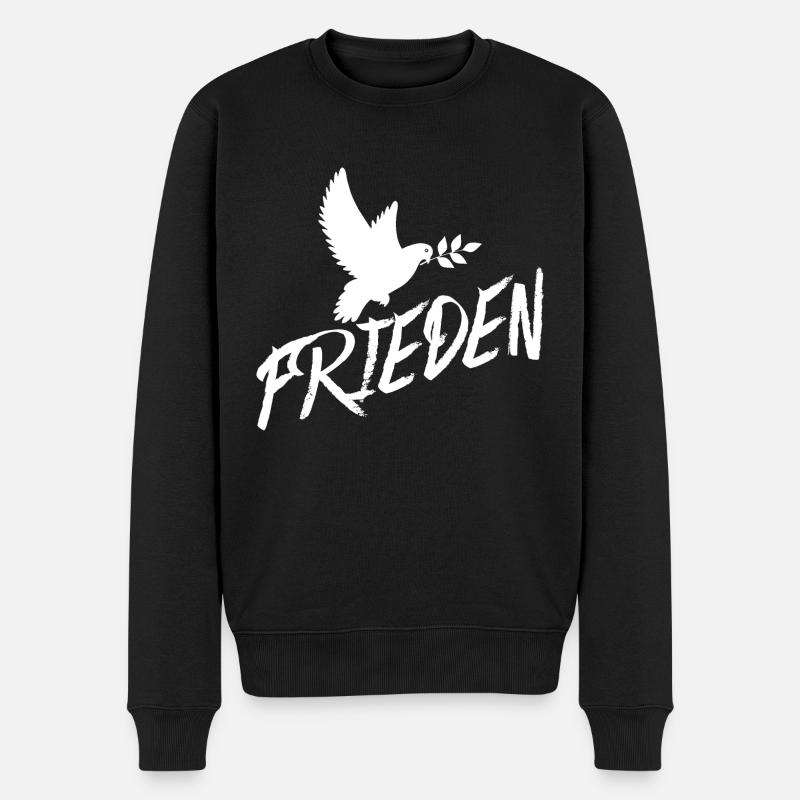 Frieden - Männer Premium Bio Pullover - Schwarz