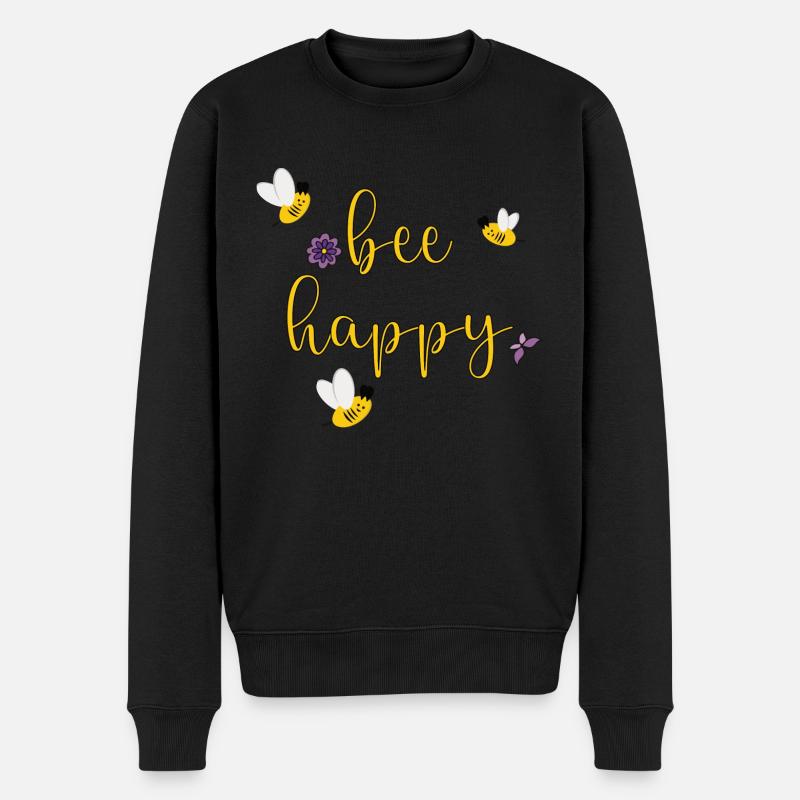 abeille heureuse - Pull Premium bio Homme - noir