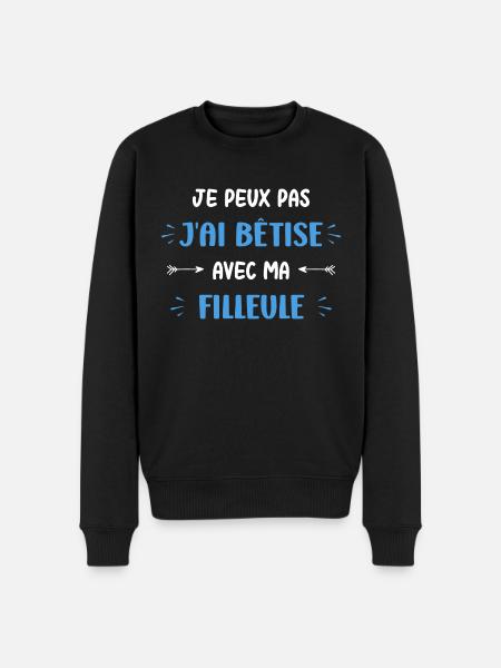 Je peux pas j'ai bêtise avec ma filleule - Pull Premium bio Homme - noir