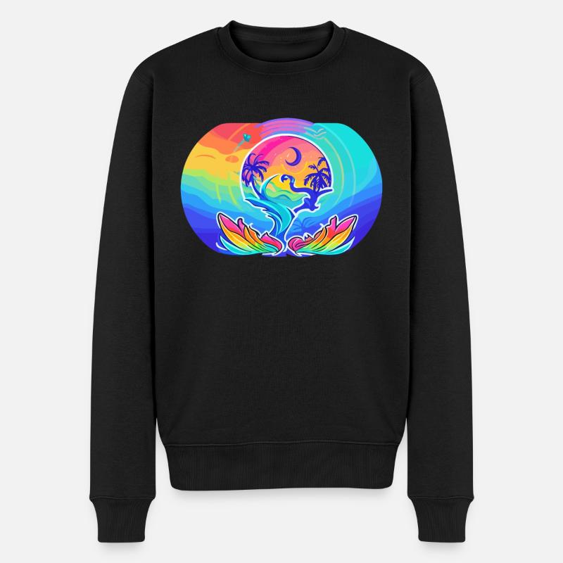 Baum des Meeres - Männer Premium Bio Pullover - Schwarz