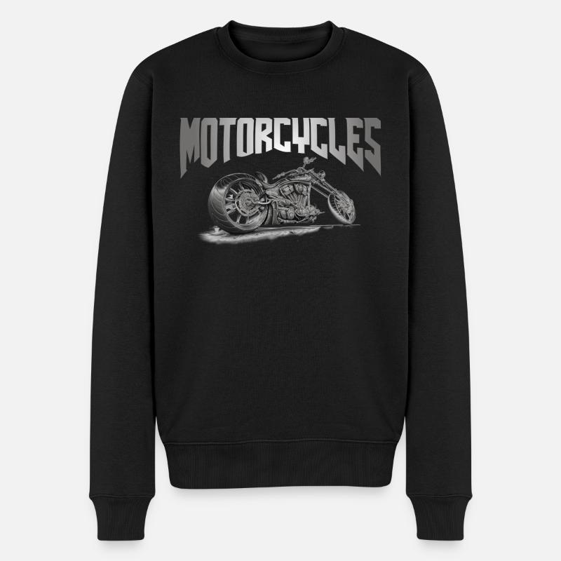 Motorcycles Chopper Custombike - Männer Premium Bio Pullover - Schwarz