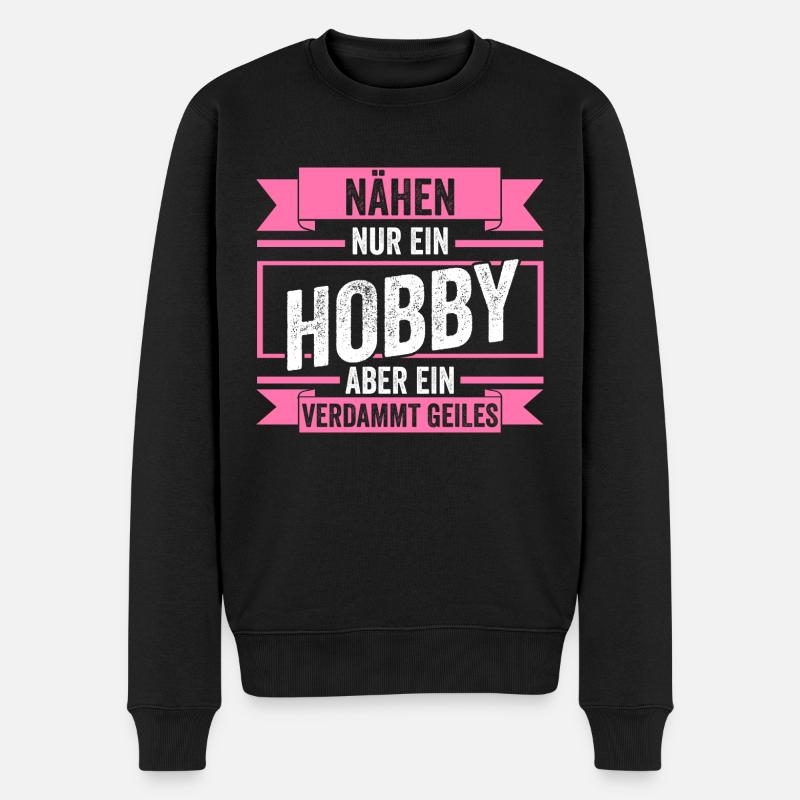 Schneidern Nähen - Männer Premium Bio Pullover - Schwarz