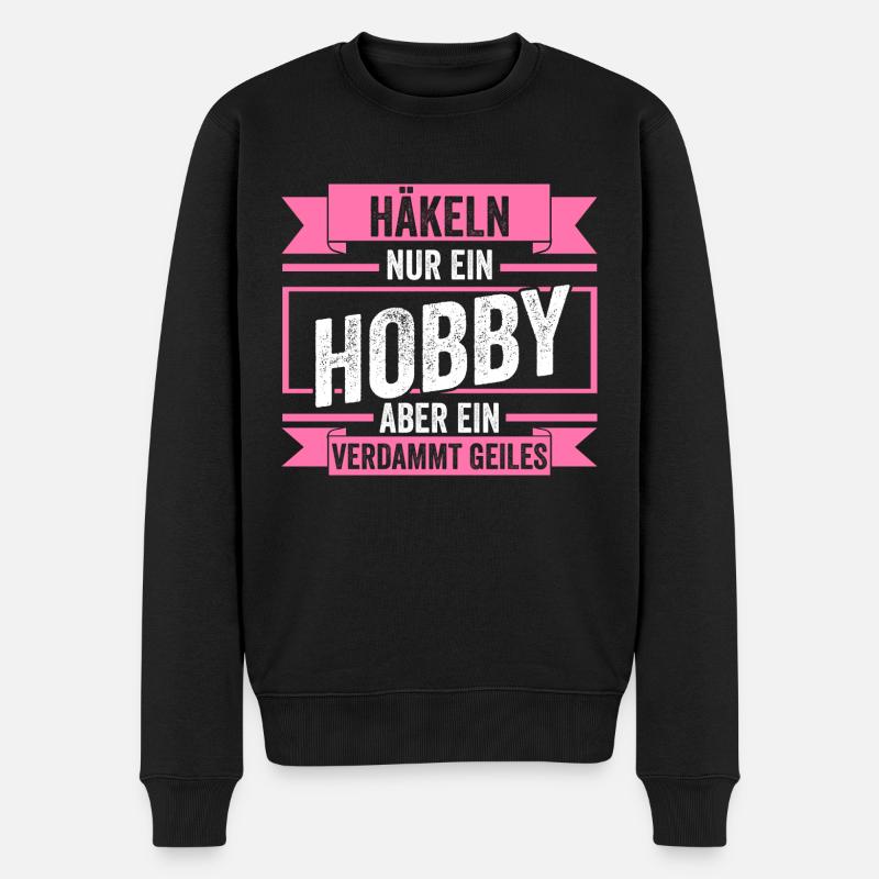 Stricken Nähen Häkeln - Männer Premium Bio Pullover - Schwarz
