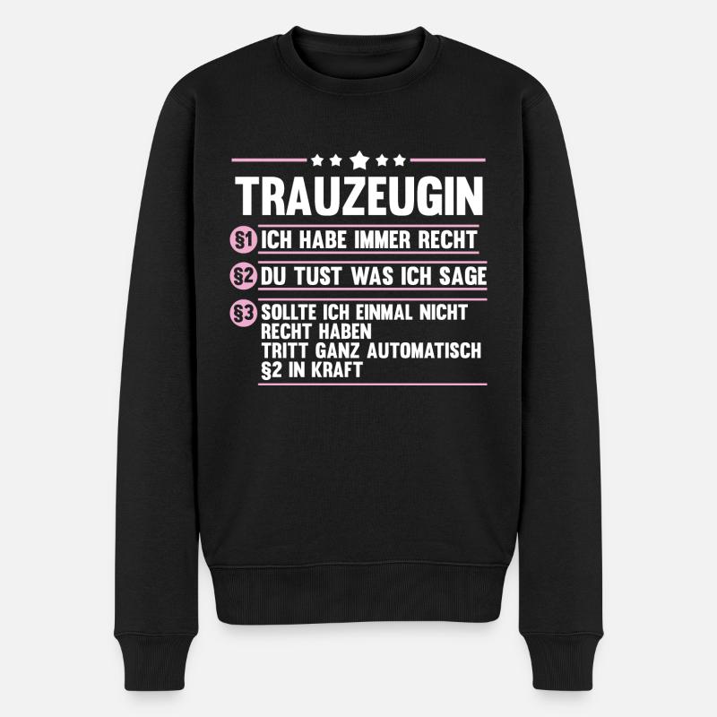 Hochzeit Junggesellenabschied Trauzeugin - Männer Premium Bio Pullover - Schwarz