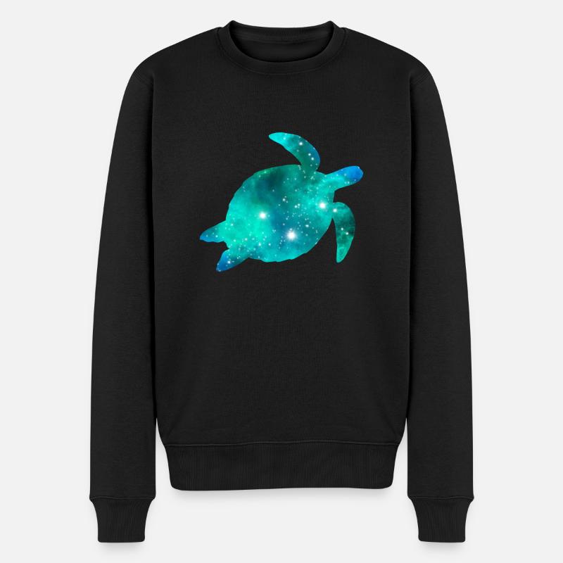 Galaxy Turtle - Männer Premium Bio Pullover - Schwarz