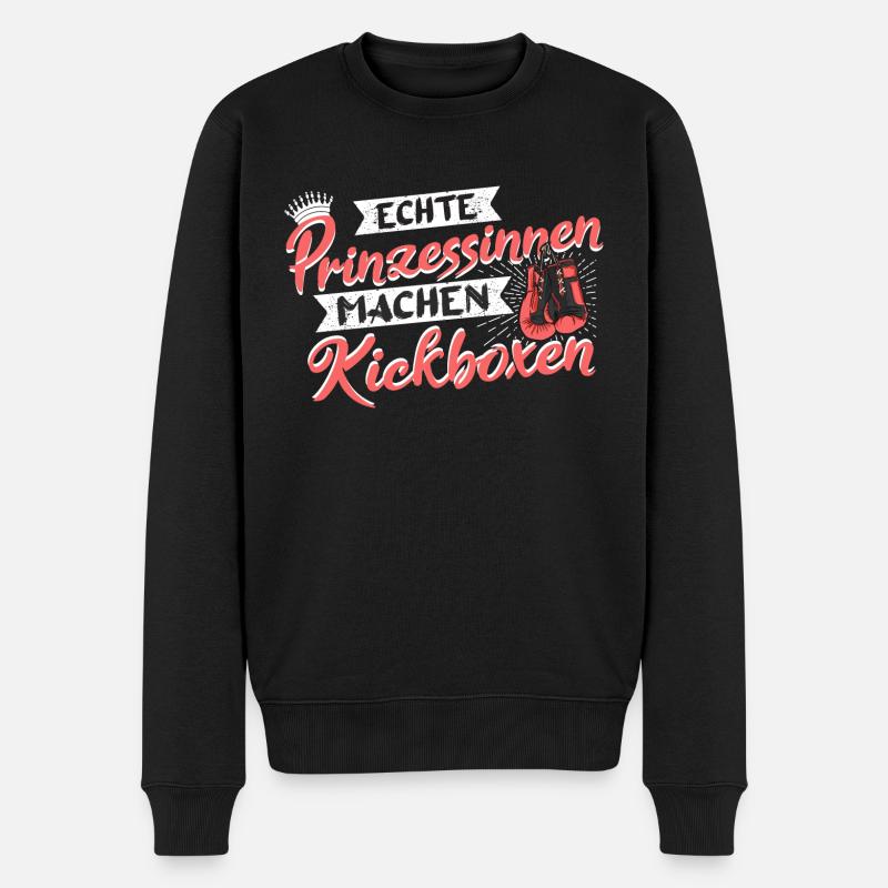 Kickboxen Mädchen Echte Prinzessinnen - Männer Premium Bio Pullover - Schwarz