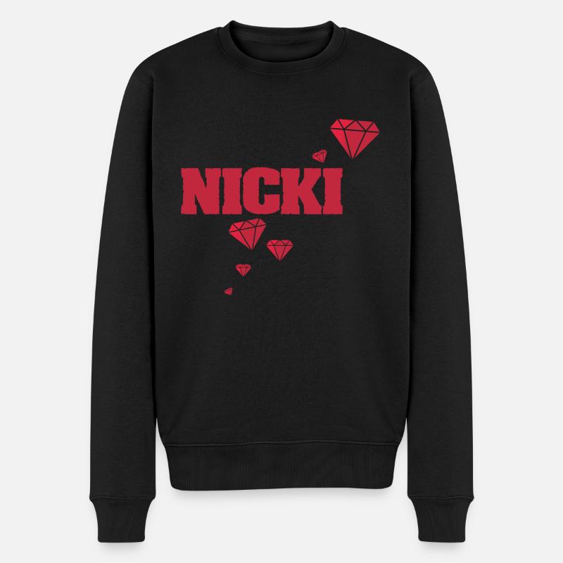 Nicki Nicki - Männer Premium Bio Pullover - Schwarz