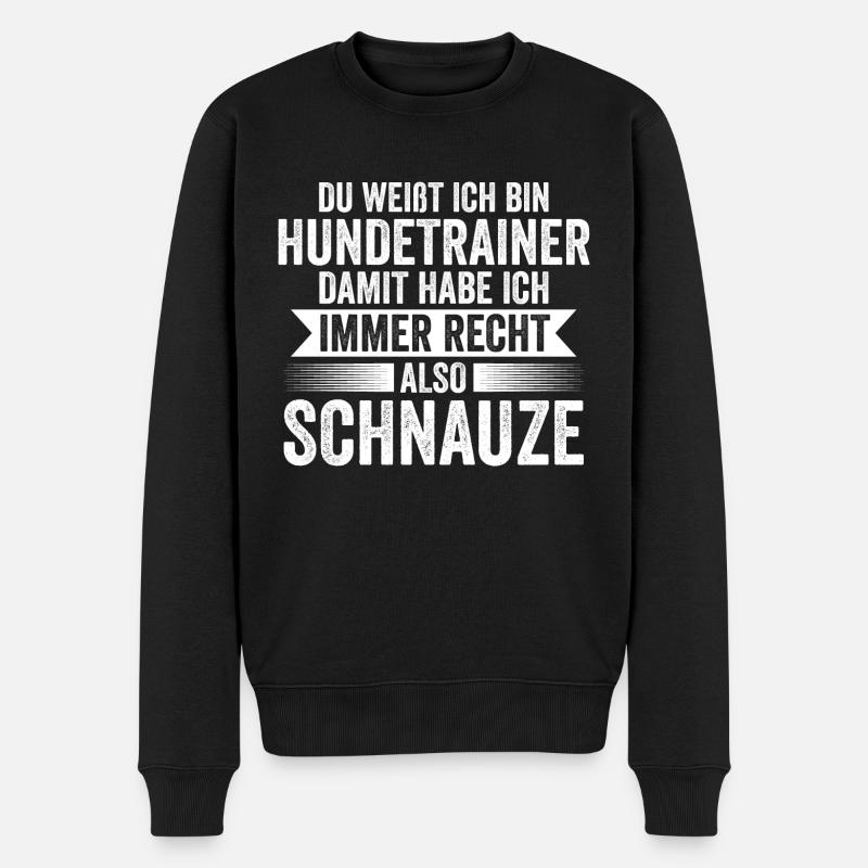 Hundetraining Hund Hundeschule Hundetrainer - Männer Premium Bio Pullover - Schwarz