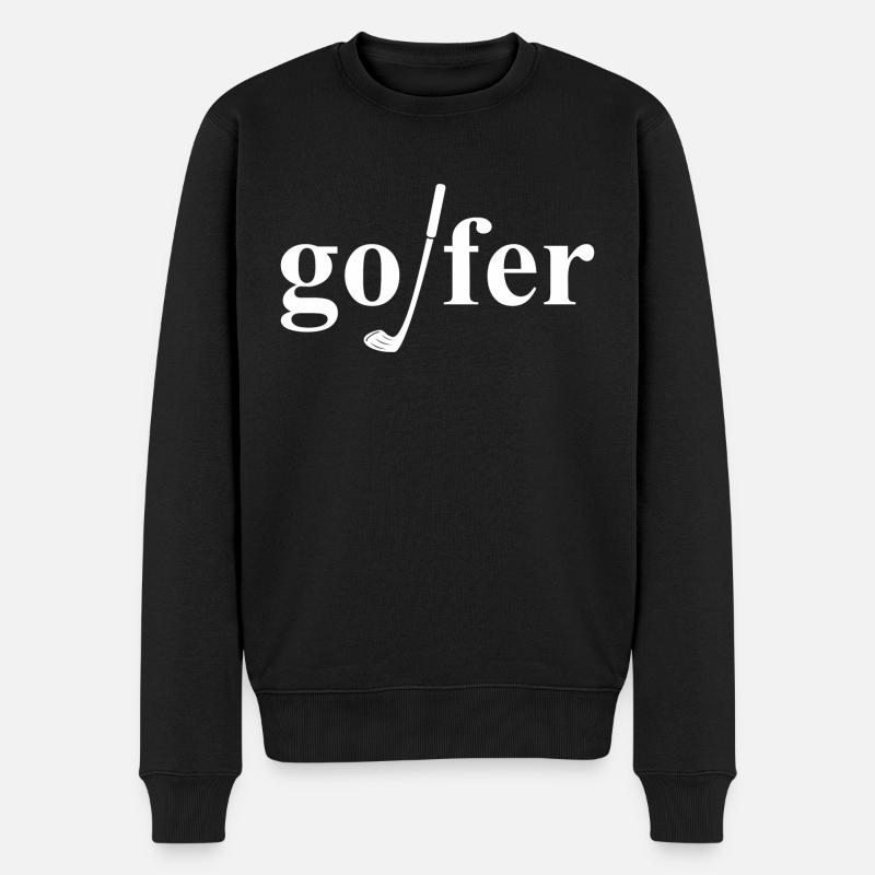 Golfspieler - Männer Premium Bio Pullover - Schwarz