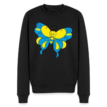 Papillon coloré > Graphique vectoriel - Pull Premium bio Homme - noir - Devant - Nico (187cm)