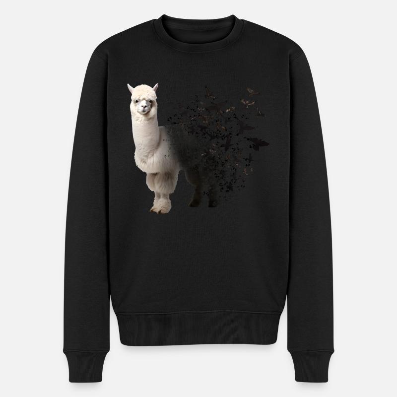 Alpaka - Männer Premium Bio Pullover - Schwarz