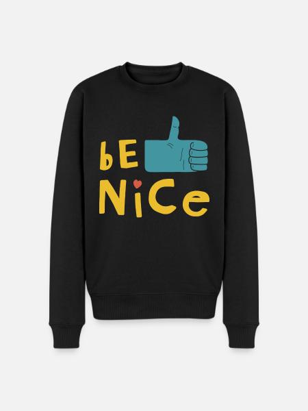 Be nice - Men's Premium Organic Jumper - black