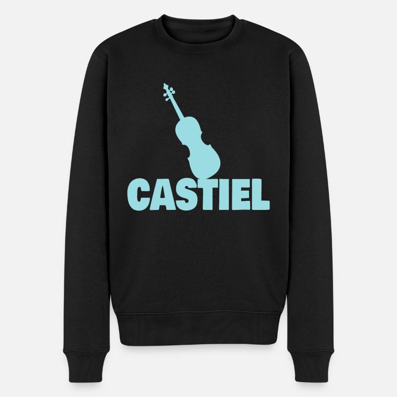 Bratsche Castiel - Männer Premium Bio Pullover - Schwarz