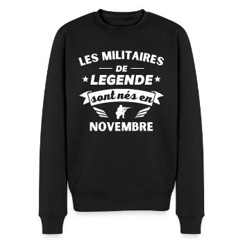 Les militaires de legende sont nés en novembre - Pull Premium bio Homme - noir - Devant - Nico (187cm)