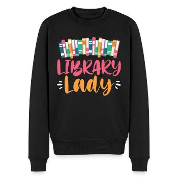 Library Lady - Men's Premium Organic Jumper - black - Front - Nico (187cm)