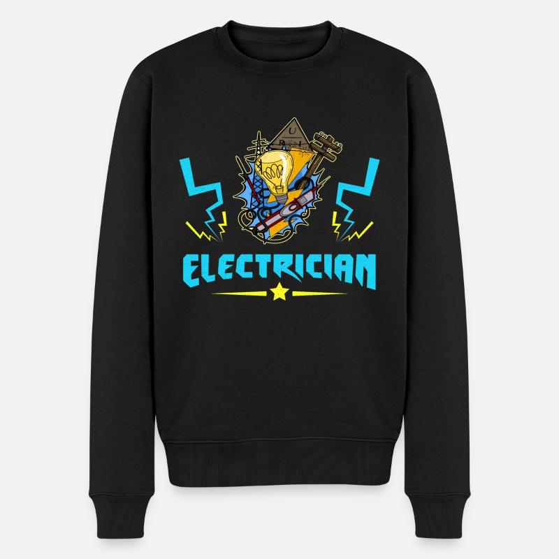Electrician Elektriker Lichttechniker Lampe - Männer Premium Bio Pullover - Schwarz